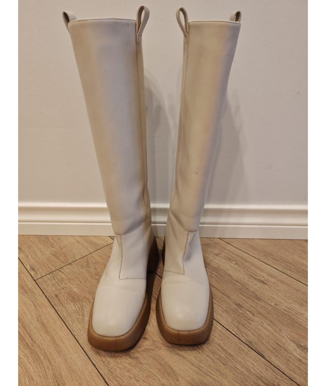 STELLA MCCARTNEY Белые кожаные сапоги, фото 2
