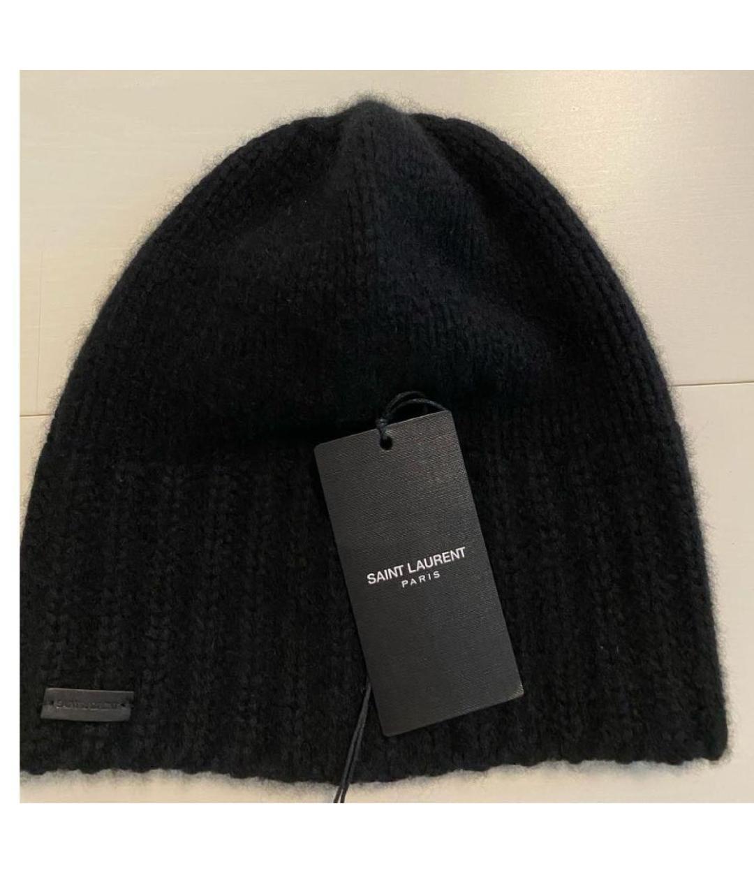 SAINT LAURENT Черная шерстяная шапка, фото 3