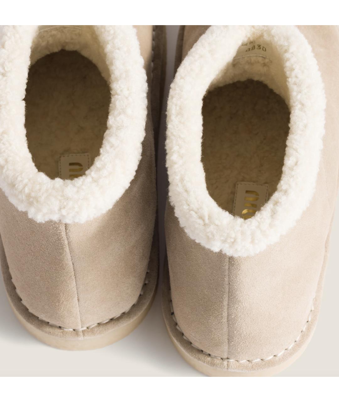 MIU MIU Бежевые замшевые сапоги, фото 3