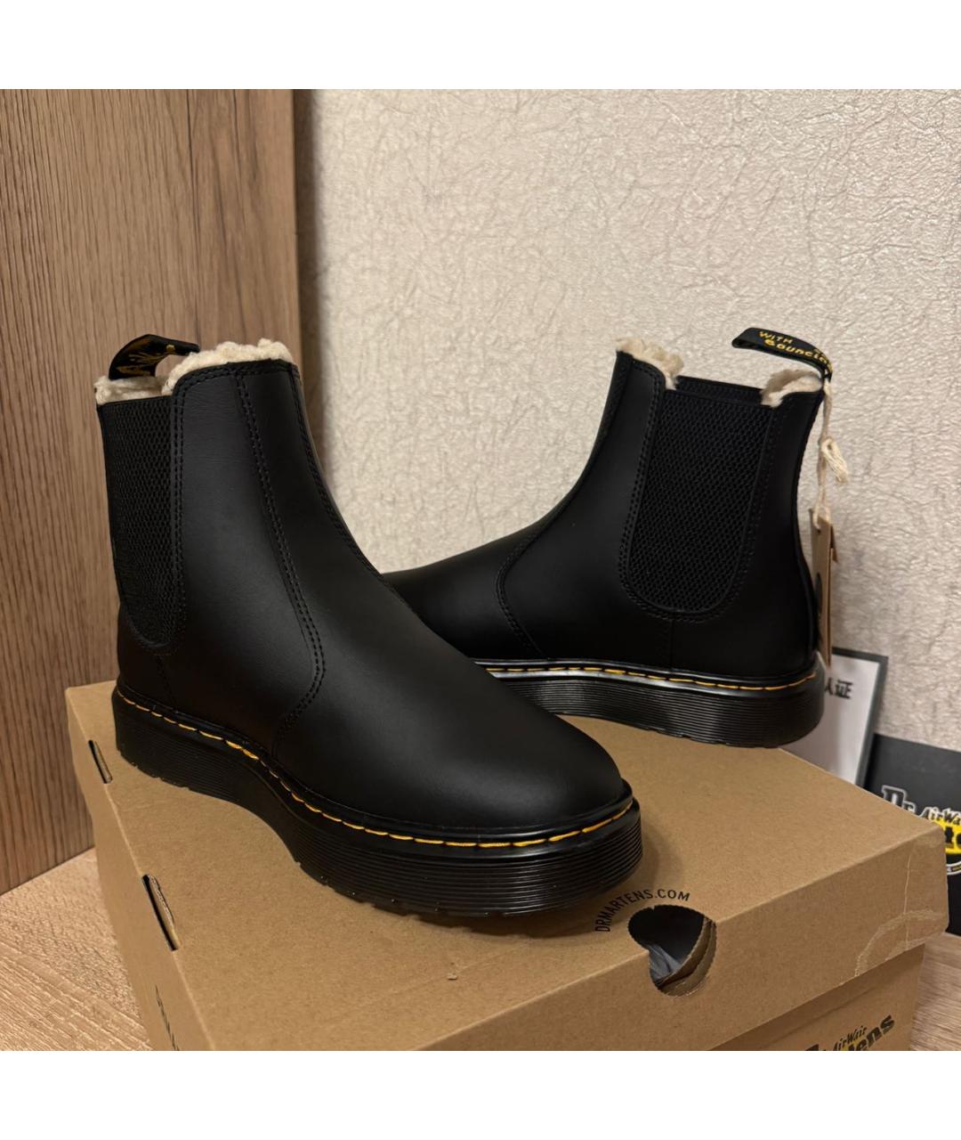 DR. MARTENS Черные кожаные полусапоги, фото 5