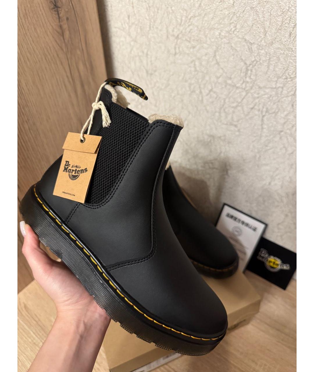 DR. MARTENS Черные кожаные полусапоги, фото 8
