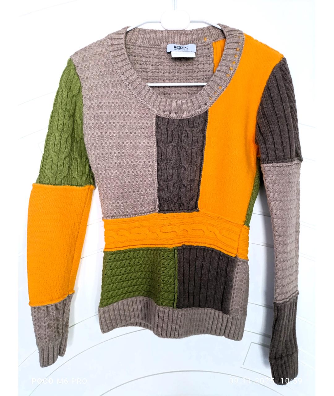 MOSCHINO Мульти шерстяной джемпер / свитер, фото 9