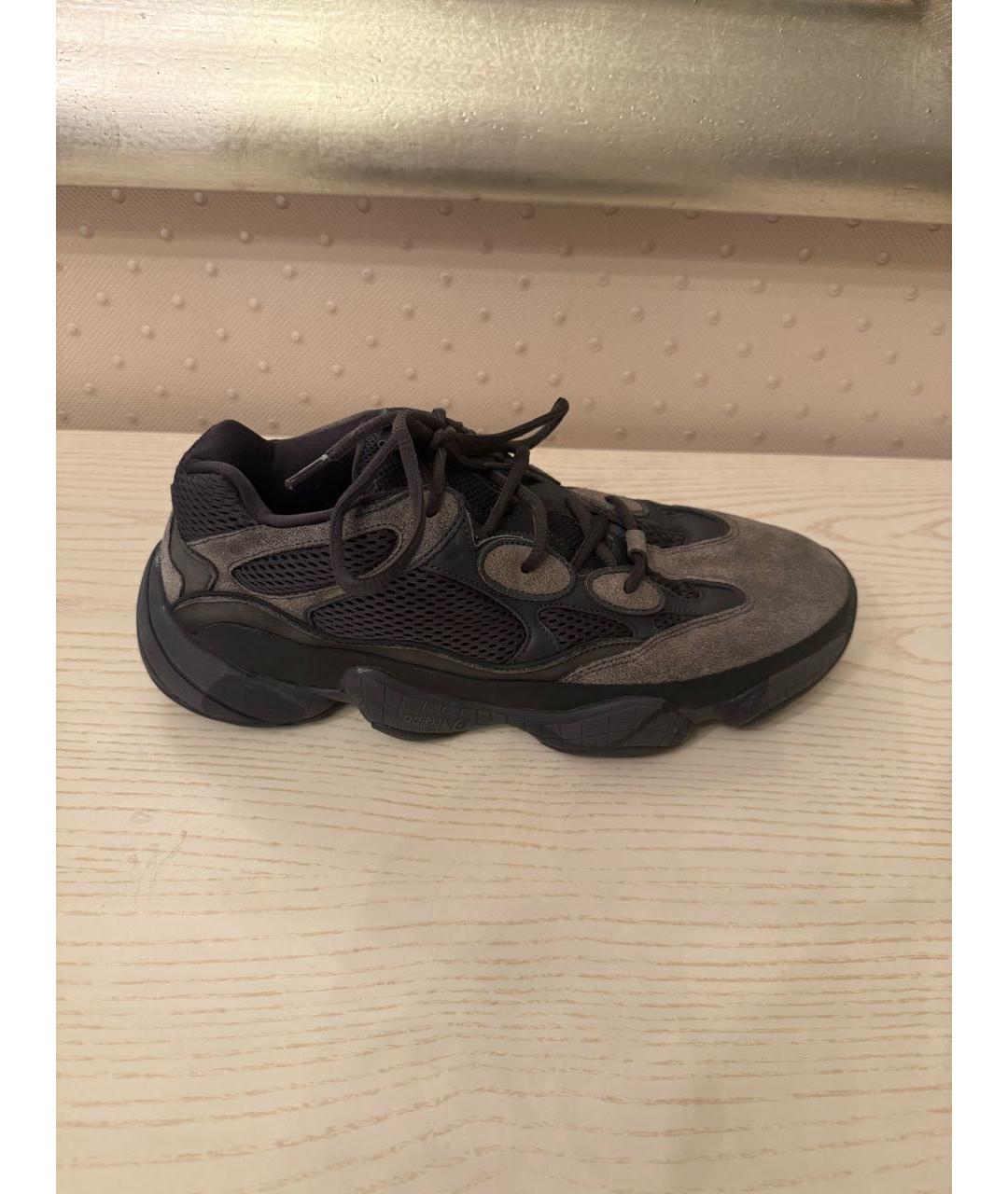 ADIDAS YEEZY Серые текстильные низкие кроссовки / кеды, фото 9