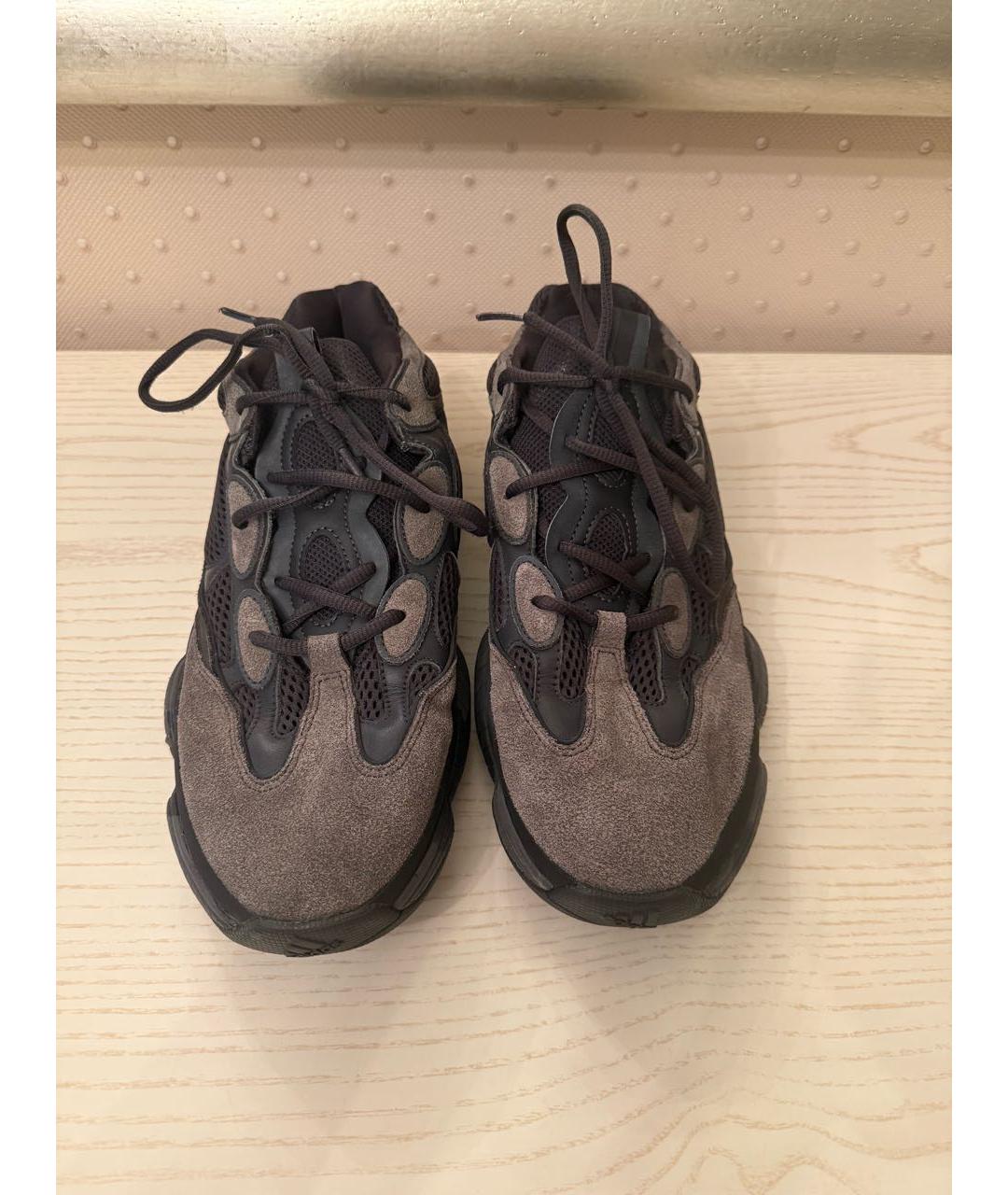 ADIDAS YEEZY Серые текстильные низкие кроссовки / кеды, фото 3