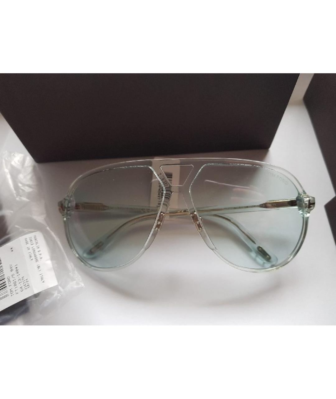 TOM FORD Бирюзовые пластиковые солнцезащитные очки, фото 2