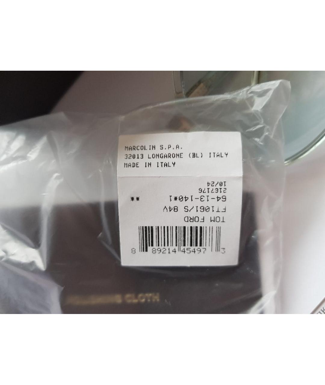 TOM FORD Бирюзовые пластиковые солнцезащитные очки, фото 3