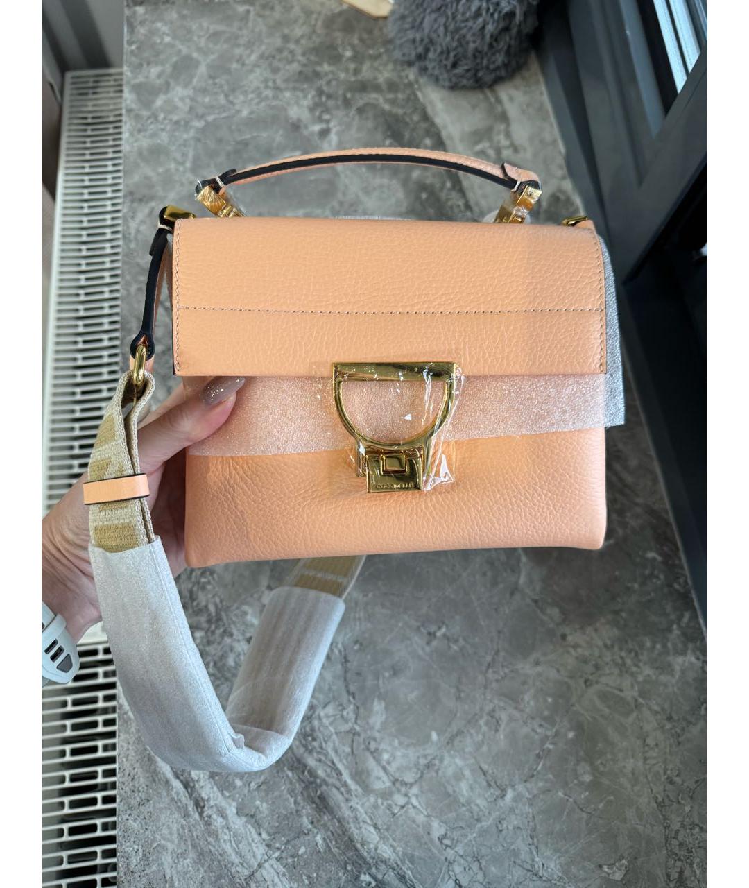 COCCINELLE Оранжевая кожаная сумка через плечо, фото 9