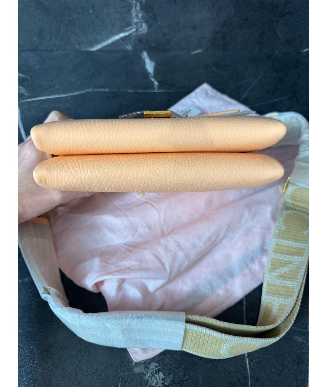 COCCINELLE Оранжевая кожаная сумка через плечо, фото 7