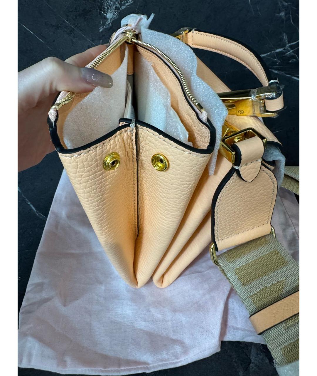 COCCINELLE Оранжевая кожаная сумка через плечо, фото 6