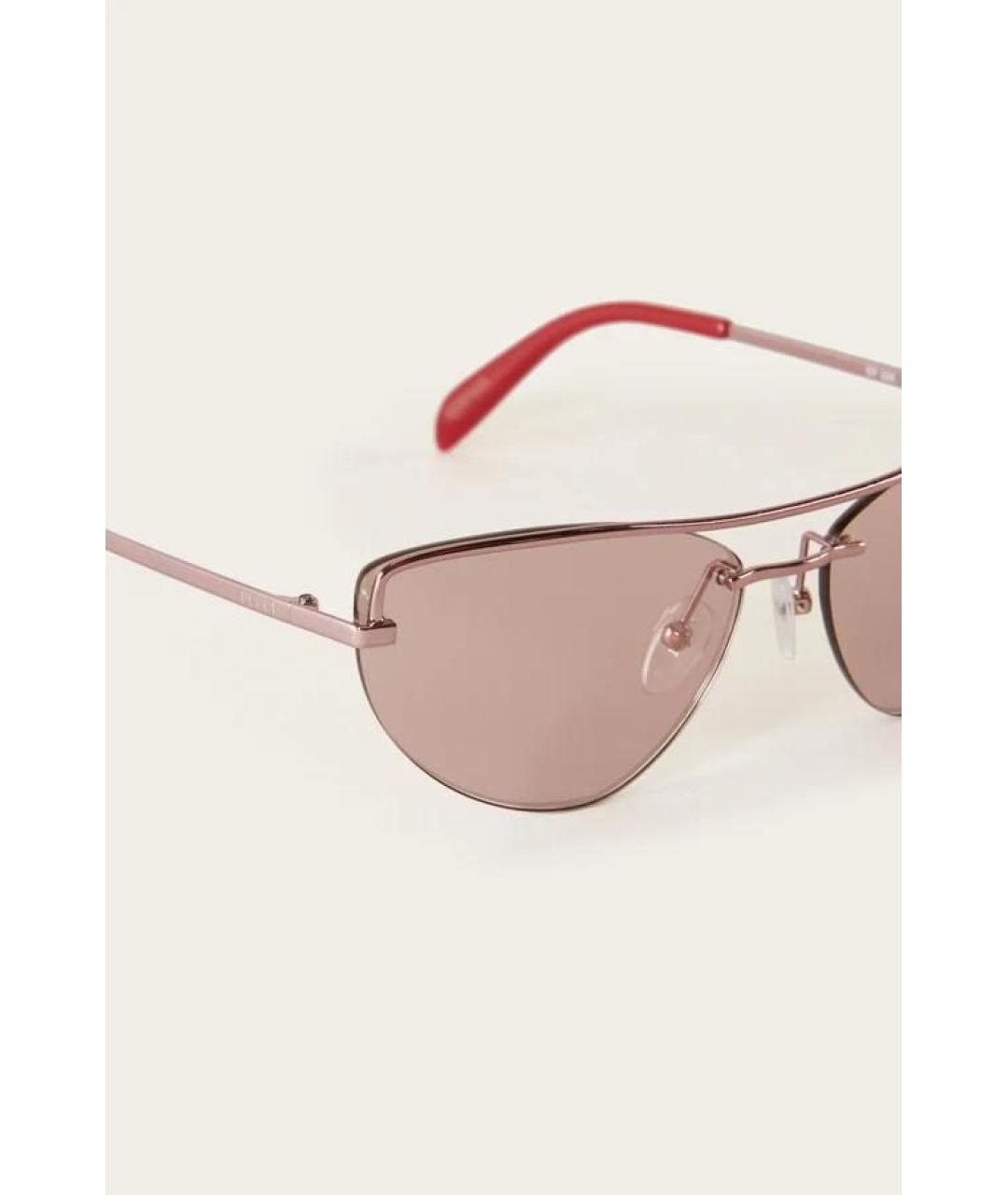EMILIO PUCCI Розовые металлические солнцезащитные очки, фото 2