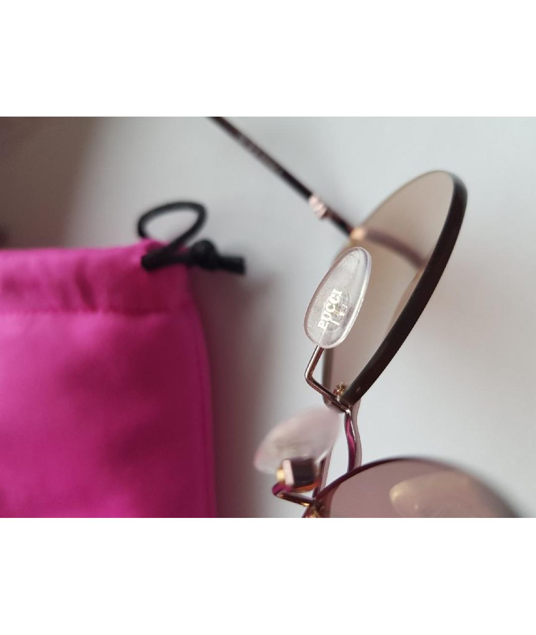 EMILIO PUCCI Розовые металлические солнцезащитные очки, фото 6