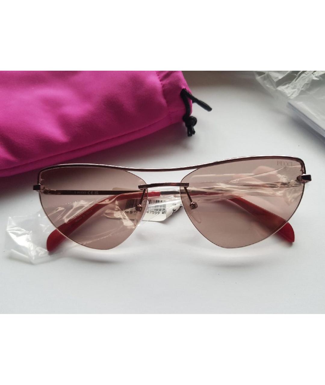 EMILIO PUCCI Розовые металлические солнцезащитные очки, фото 3