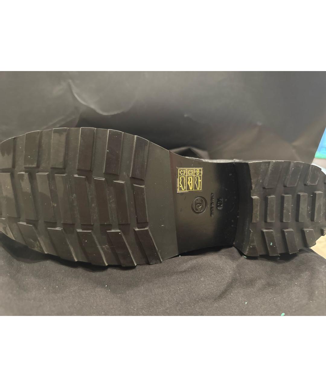 CHANEL Черные кожаные ботинки, фото 5