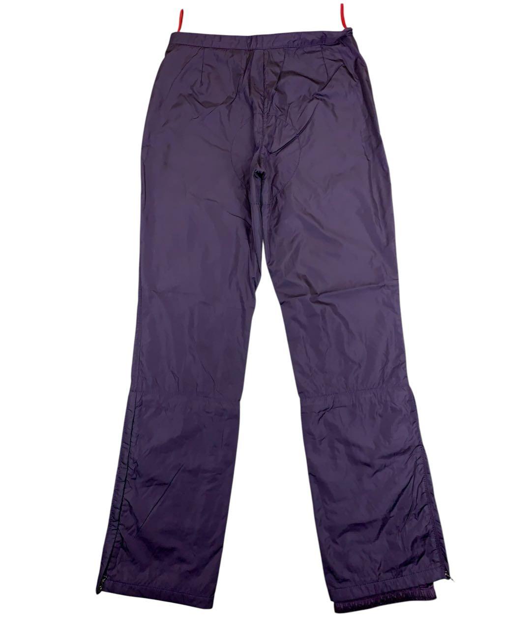 PRADA Фиолетовые полиэстеровые прямые брюки, фото 2