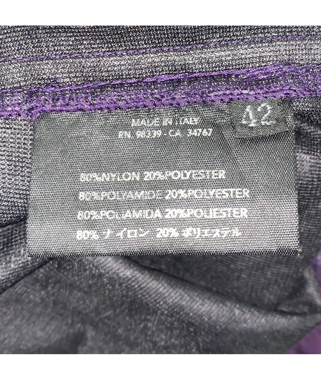 PRADA Фиолетовые полиэстеровые прямые брюки, фото 7