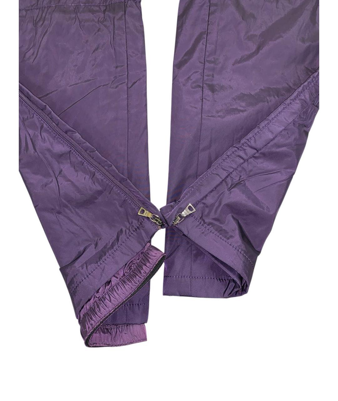 PRADA Фиолетовые полиэстеровые прямые брюки, фото 5