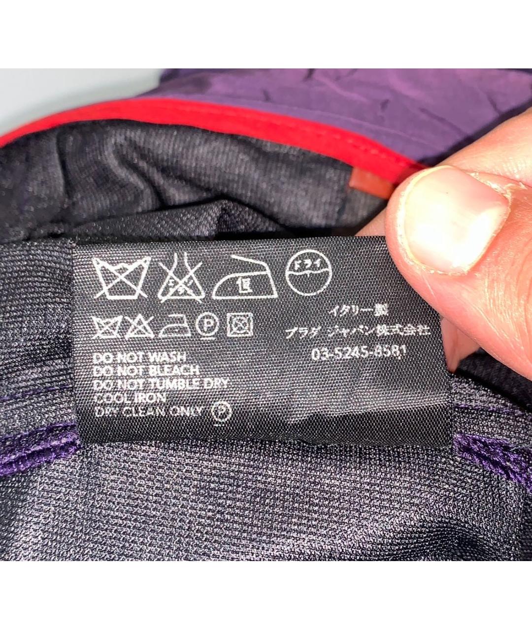 PRADA Фиолетовые полиэстеровые прямые брюки, фото 8