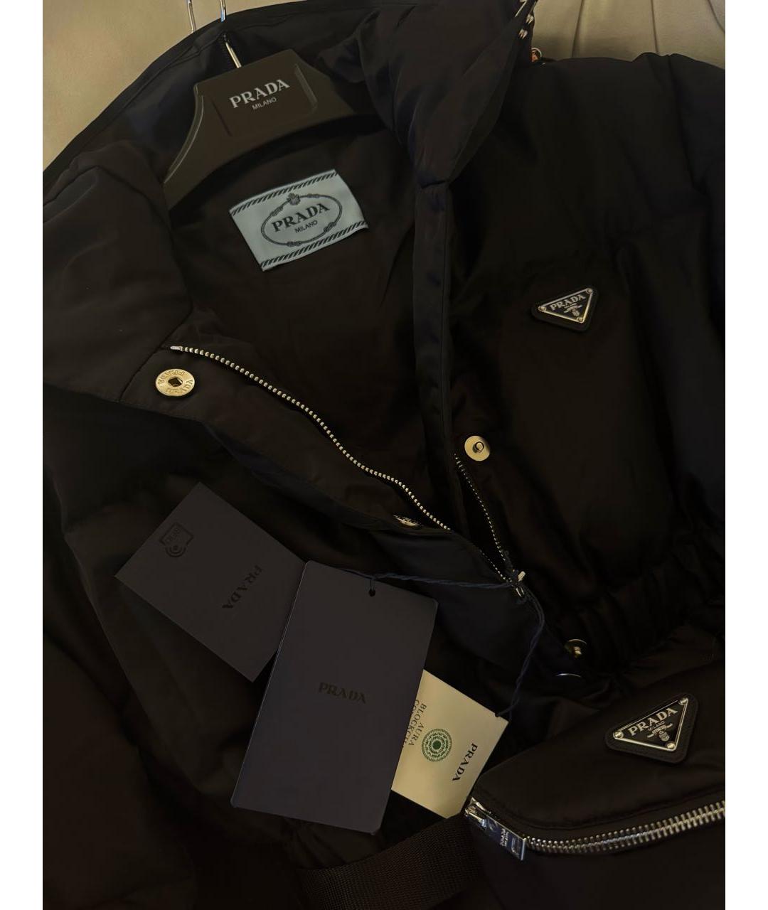 PRADA Черный полиамидовый пуховик, фото 5