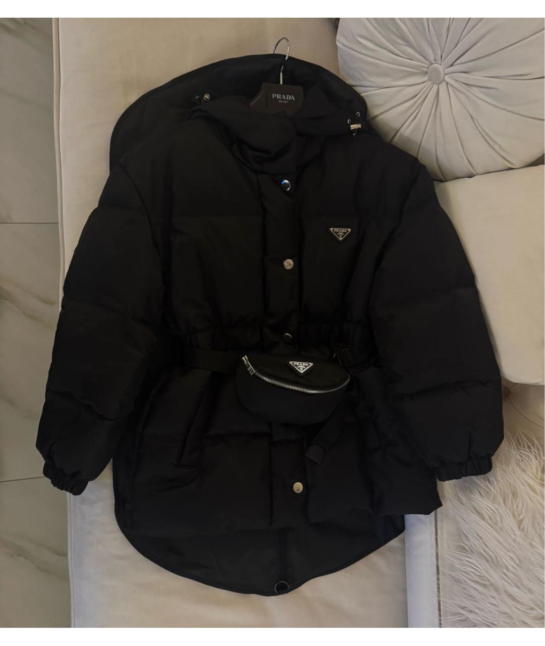 PRADA Черный полиамидовый пуховик, фото 2