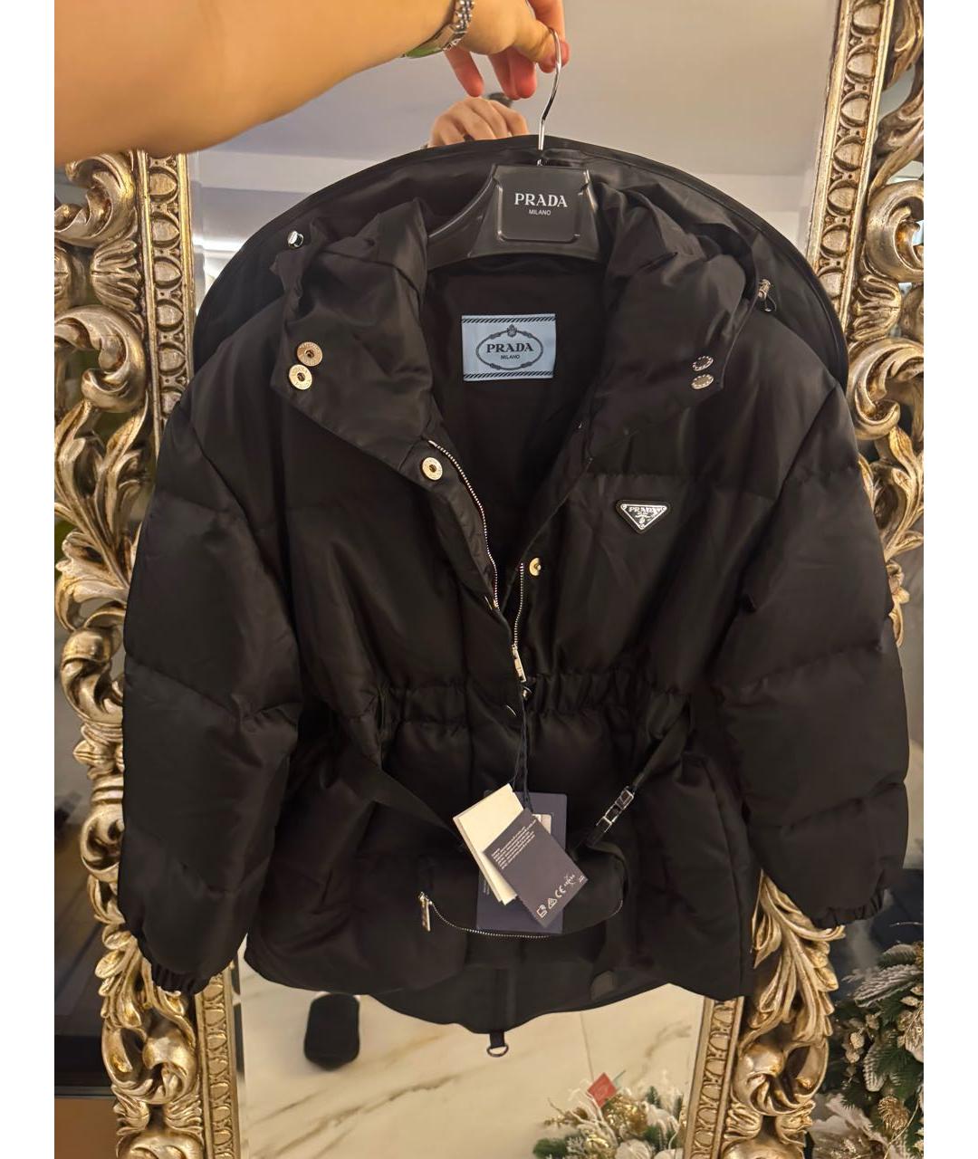 PRADA Черный полиамидовый пуховик, фото 8