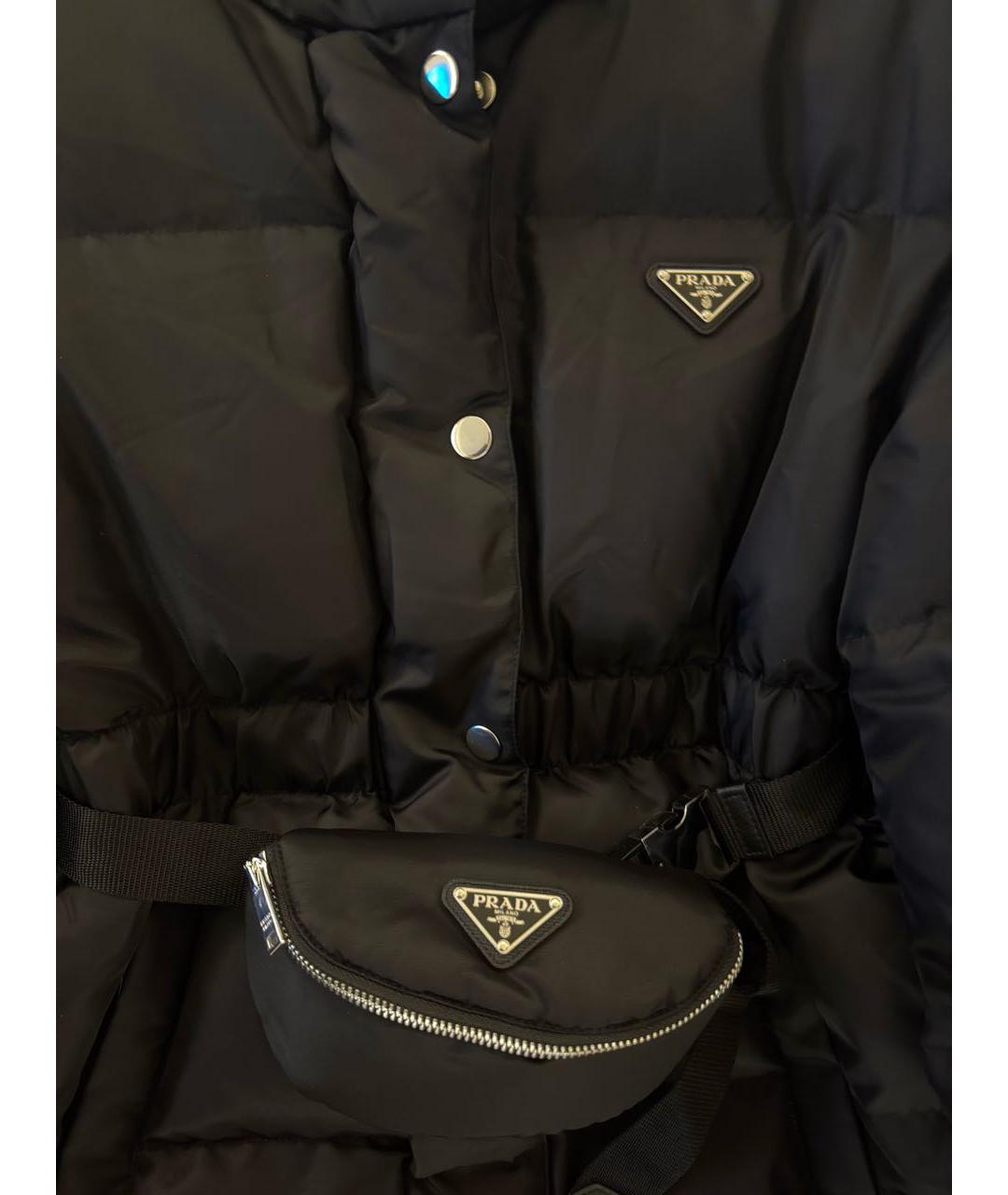 PRADA Черный полиамидовый пуховик, фото 4