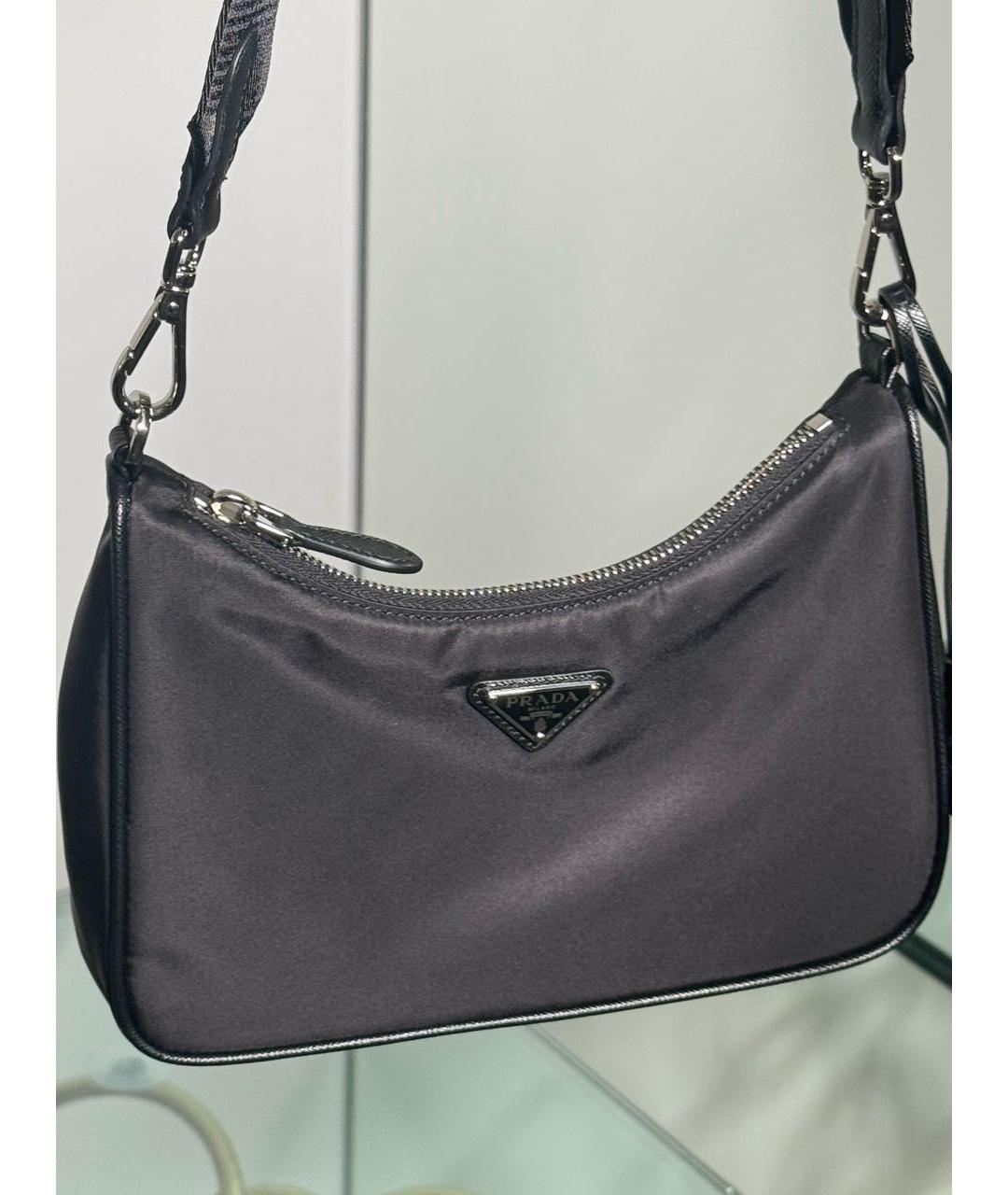 PRADA Черная тканевая сумка через плечо, фото 5