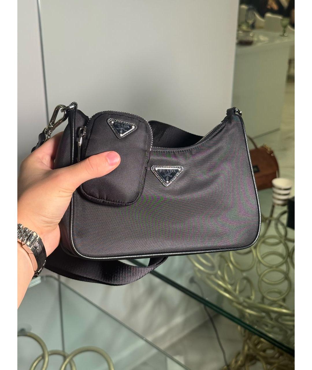 PRADA Черная тканевая сумка через плечо, фото 2