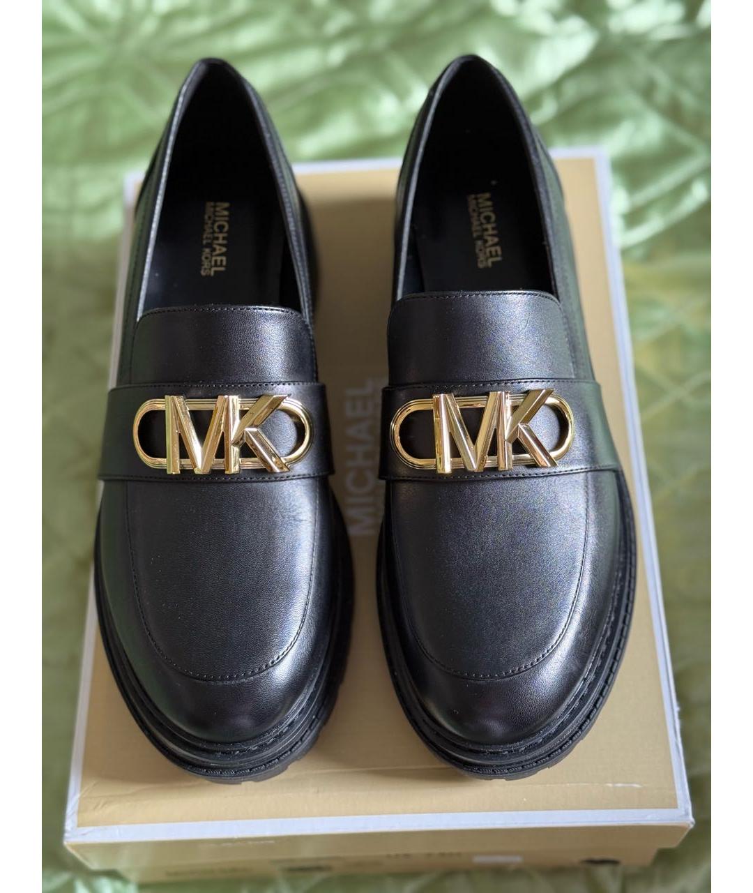 MICHAEL MICHAEL KORS Черные кожаные лоферы, фото 2