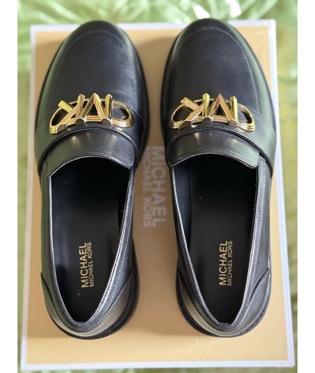 MICHAEL MICHAEL KORS Черные кожаные лоферы, фото 3