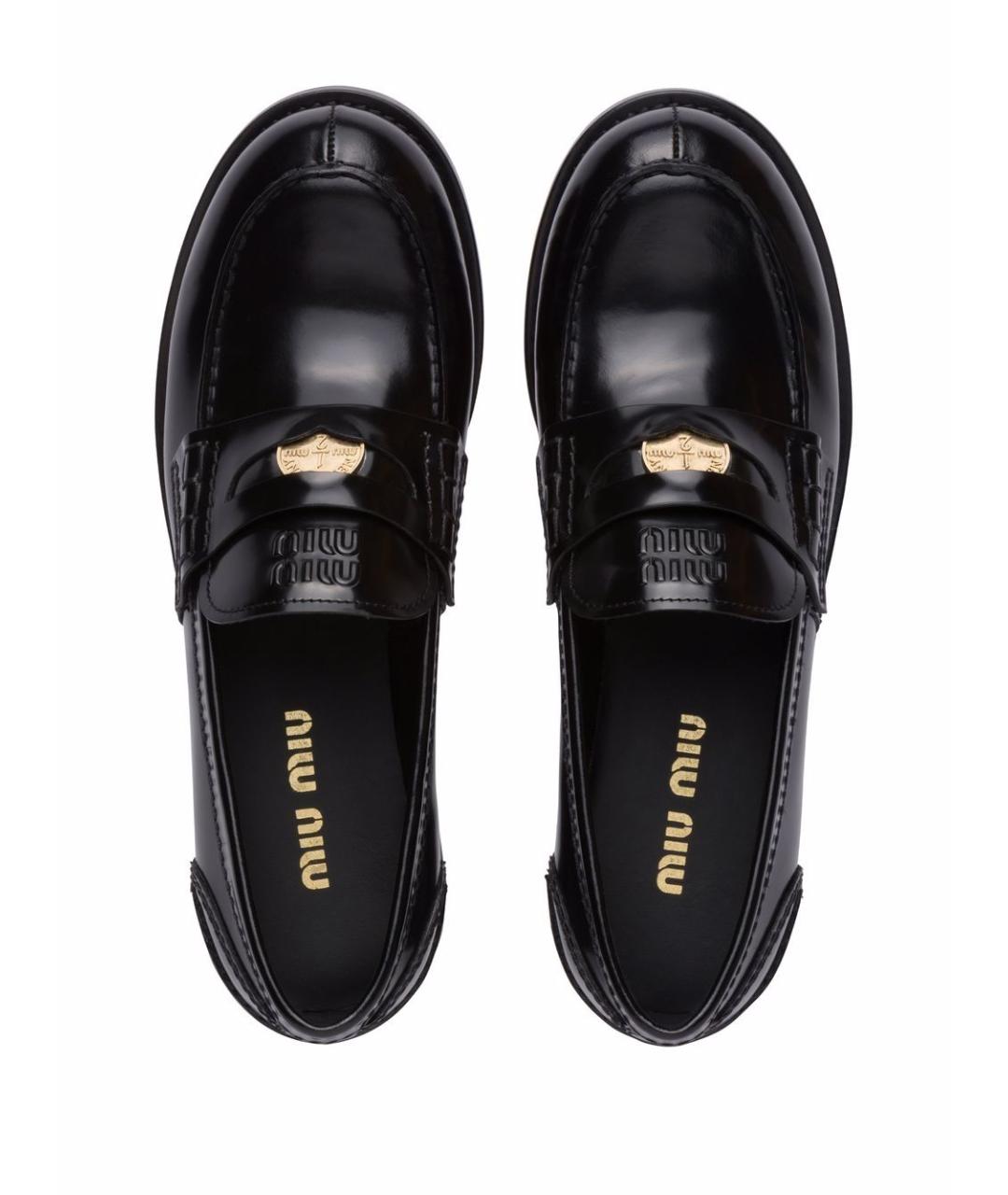 MIU MIU Черные кожаные лоферы, фото 4