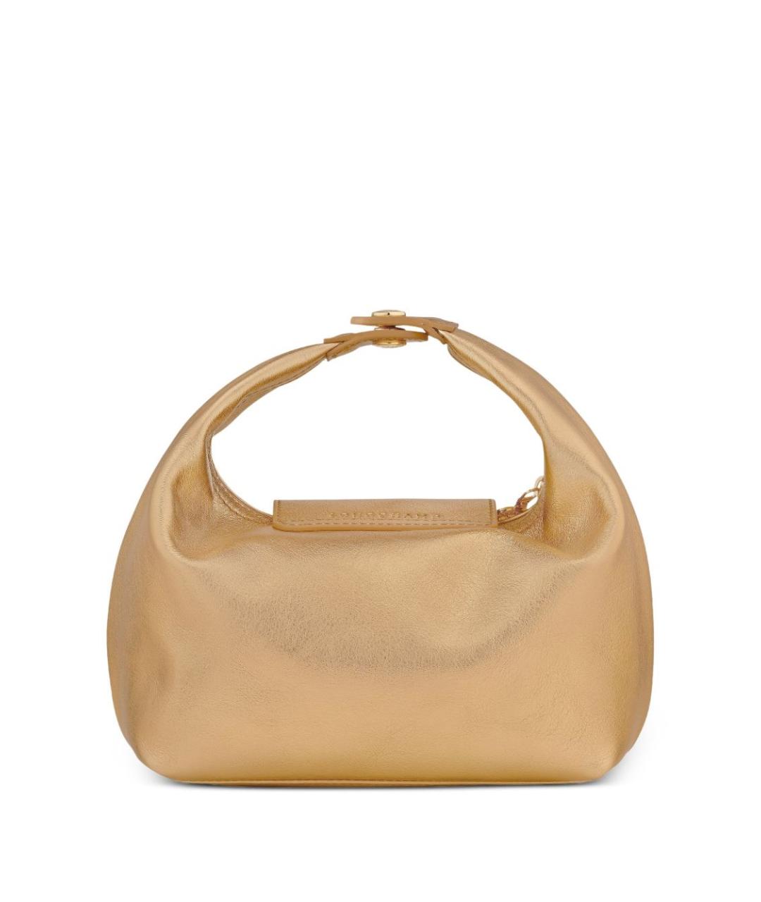 LONGCHAMP Золотая сумка с короткими ручками, фото 4