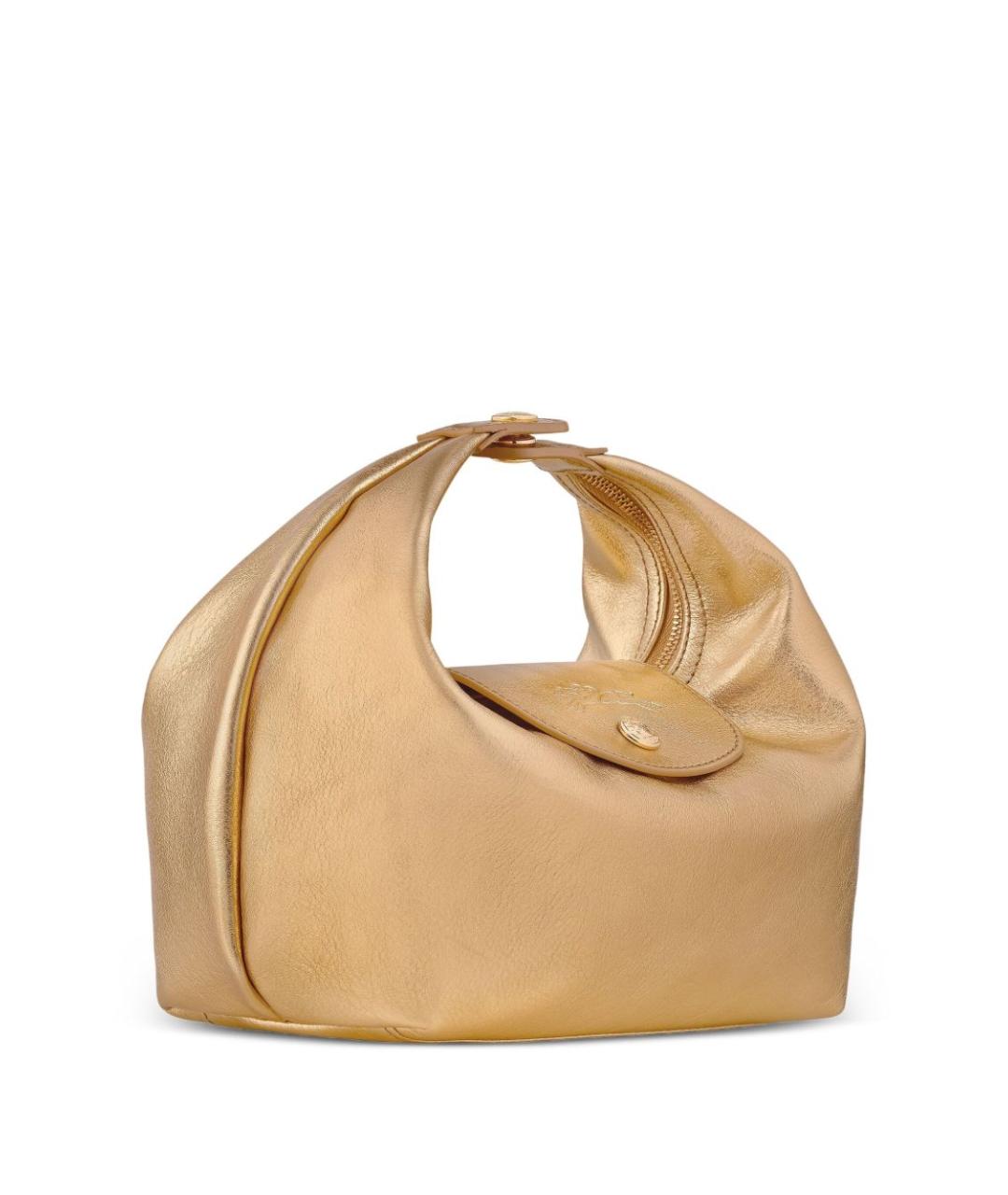 LONGCHAMP Золотая сумка с короткими ручками, фото 3