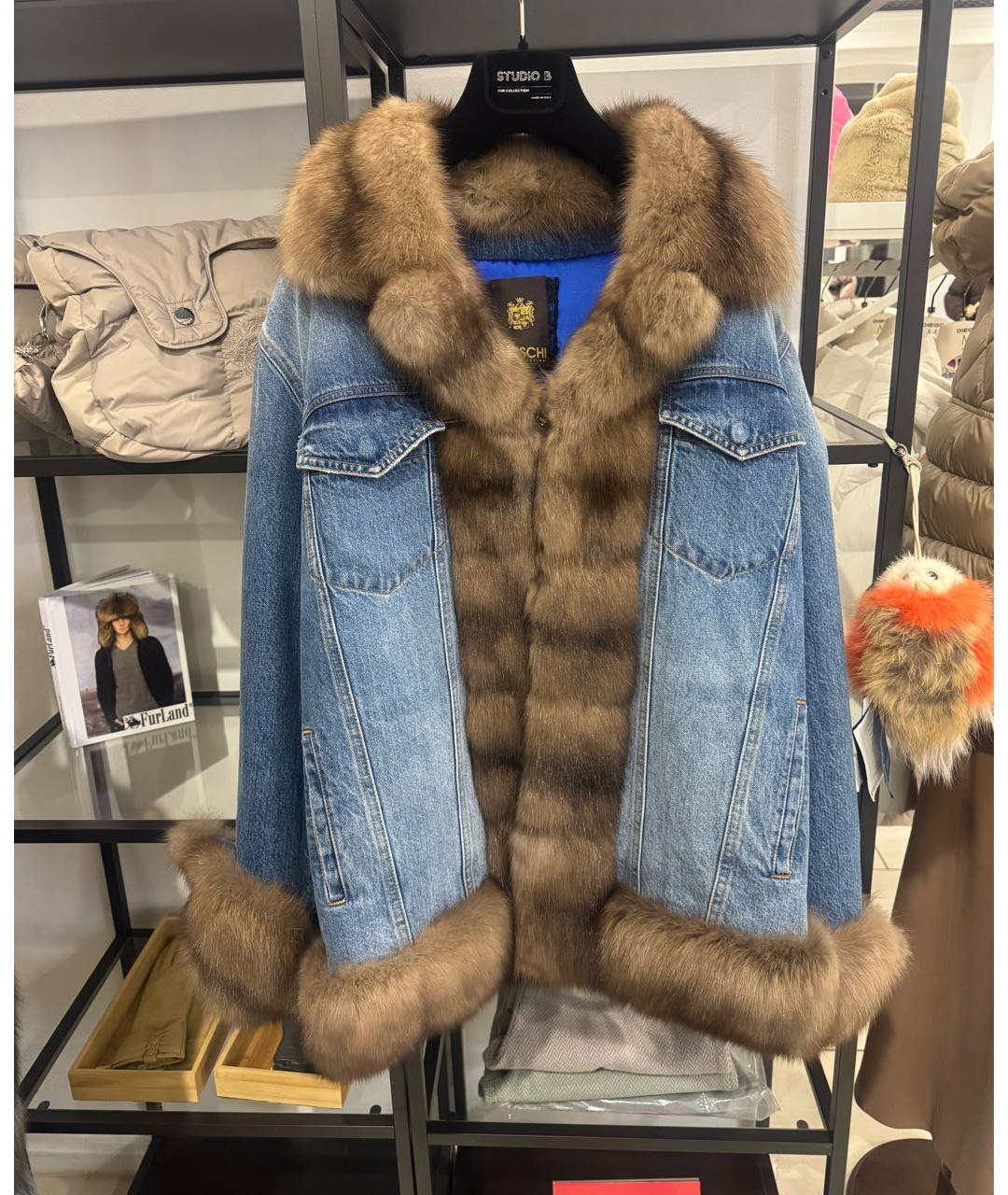 BRASCHI Голубая деним шуба, фото 9