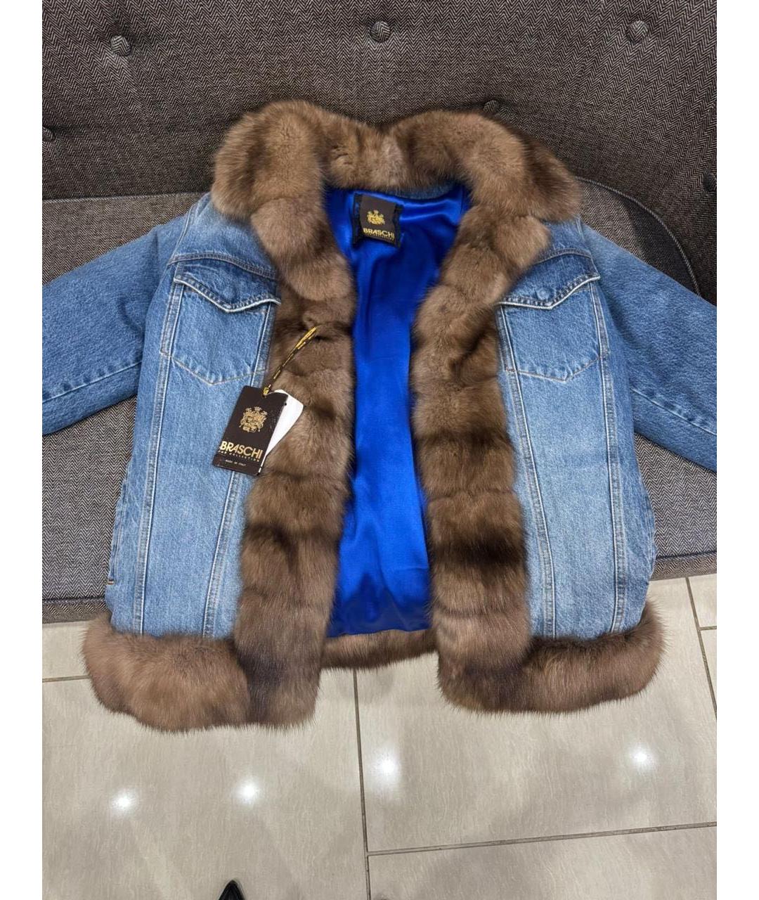 BRASCHI Голубая деним шуба, фото 3