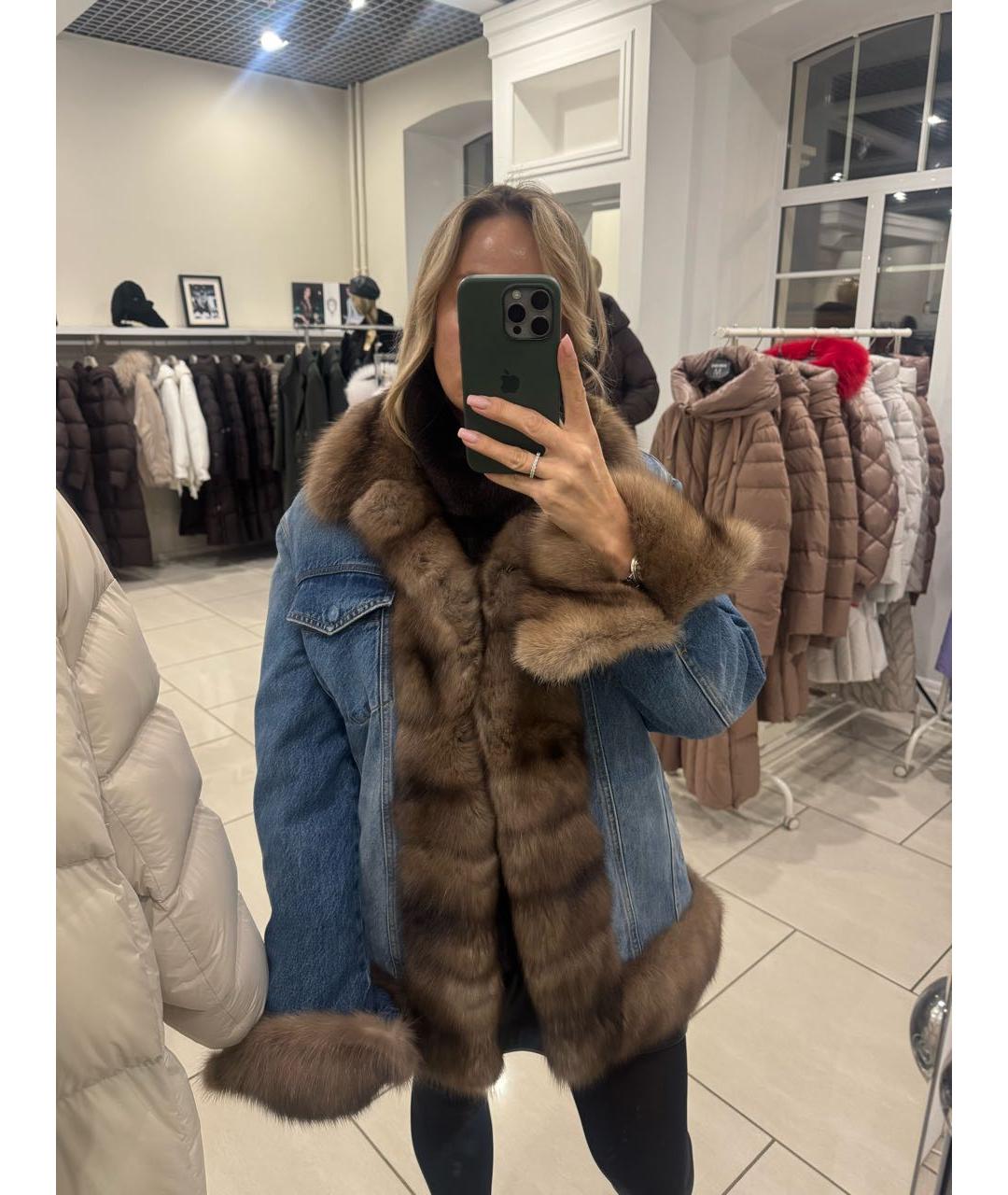 BRASCHI Голубая деним шуба, фото 6