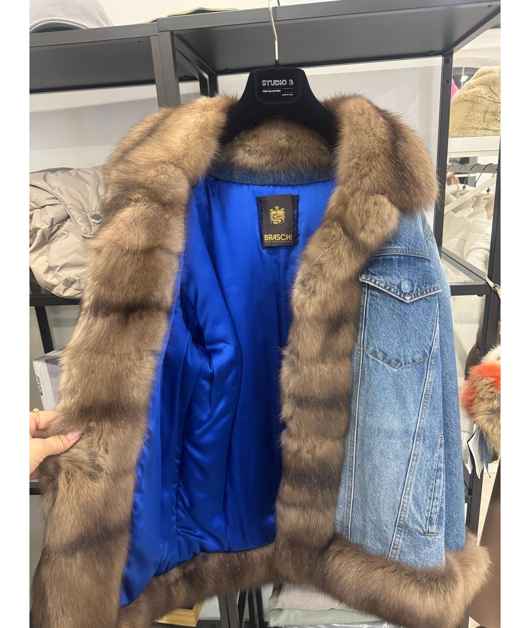 BRASCHI Голубая деним шуба, фото 2