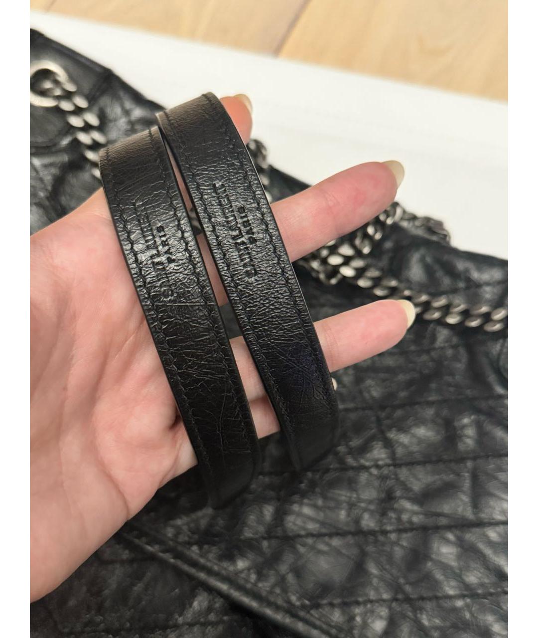 SAINT LAURENT Черная кожаная сумка через плечо, фото 7