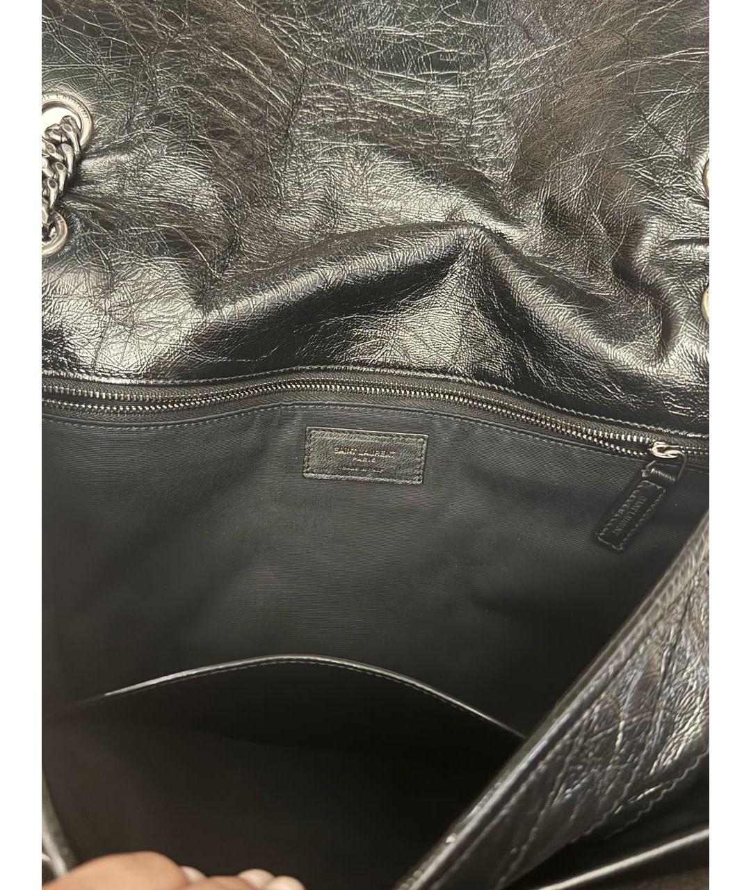 SAINT LAURENT Черная кожаная сумка через плечо, фото 3
