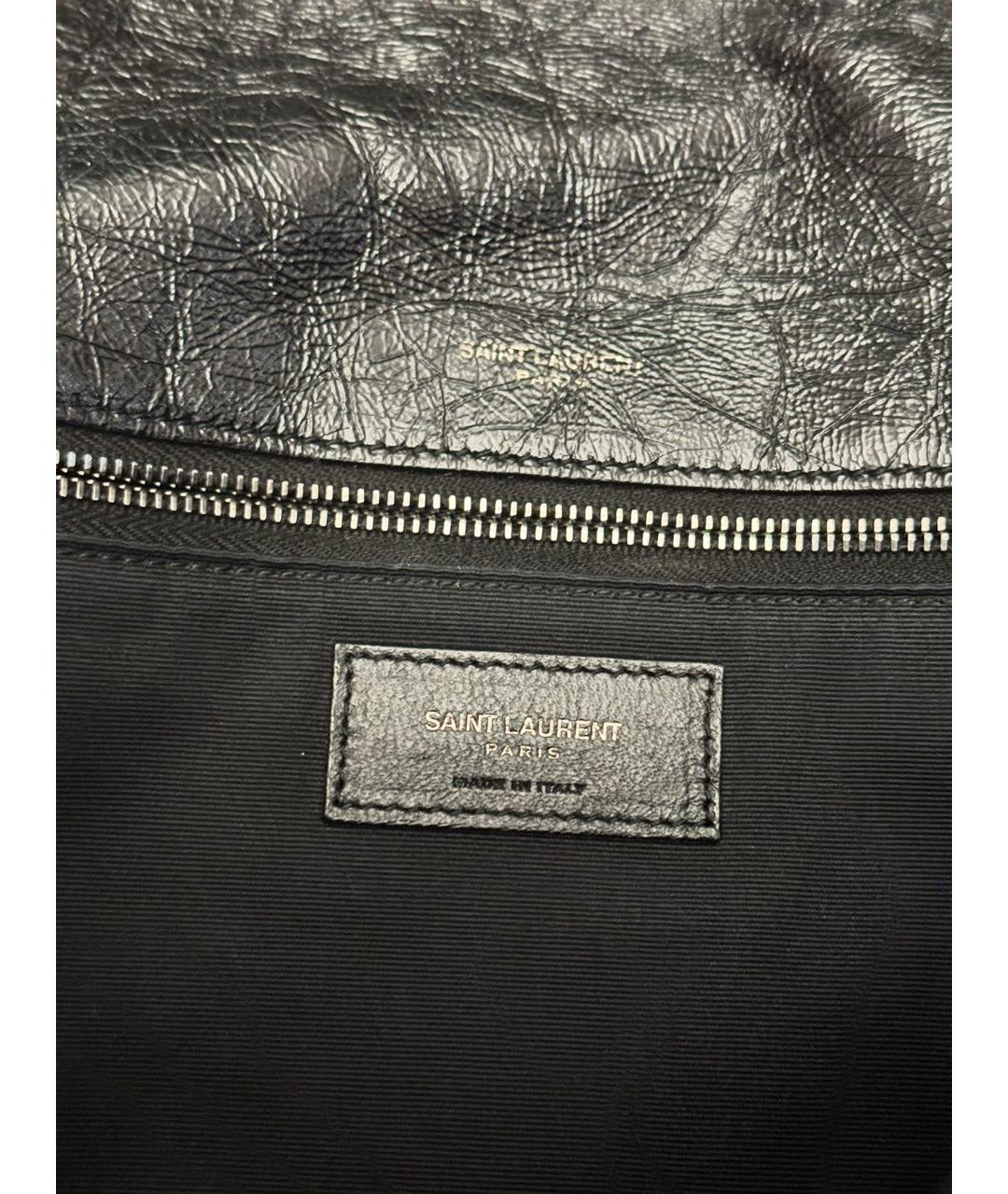 SAINT LAURENT Черная кожаная сумка через плечо, фото 4