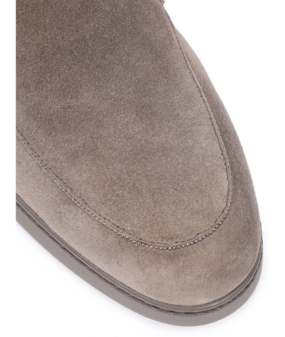 DOUCAL'S Серые замшевые лоферы, фото 4