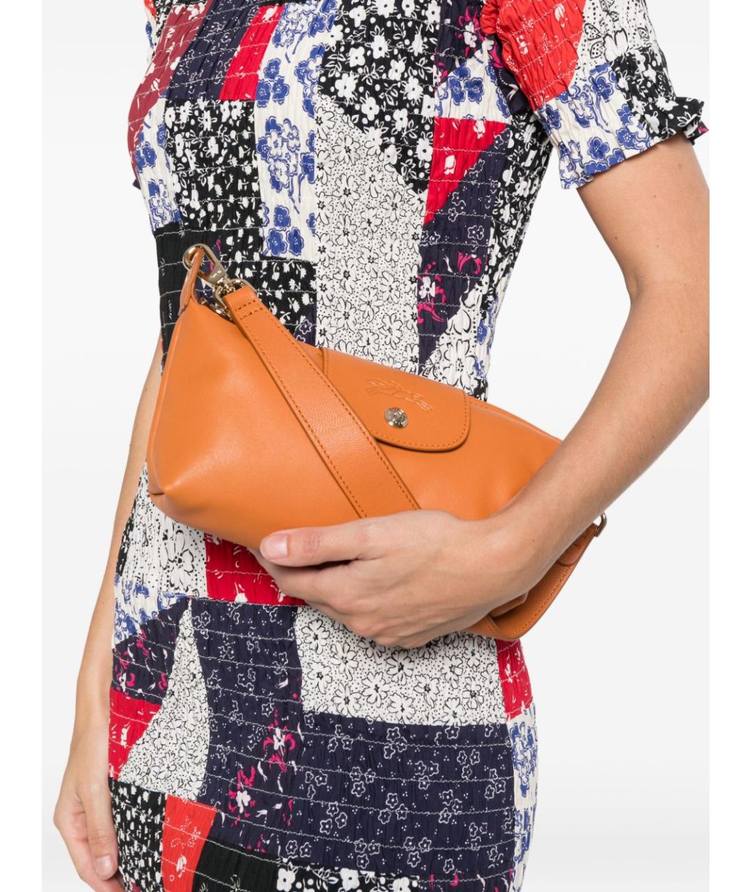 LONGCHAMP Оранжевая кожаная сумка через плечо, фото 2