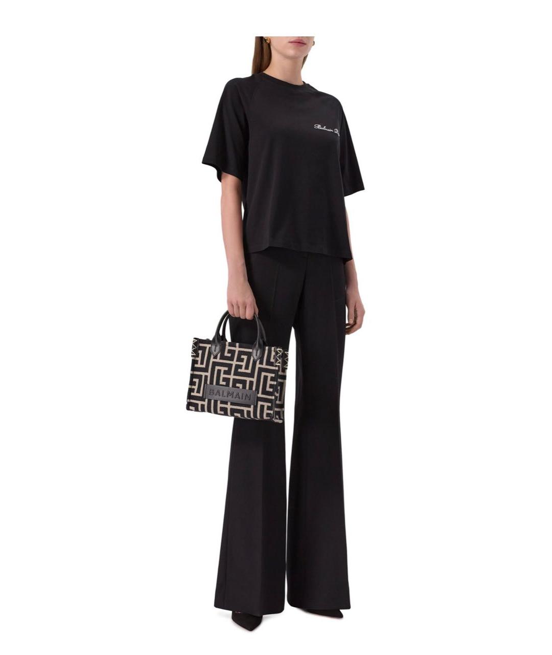 BALMAIN Черная хлопковая футболка, фото 6