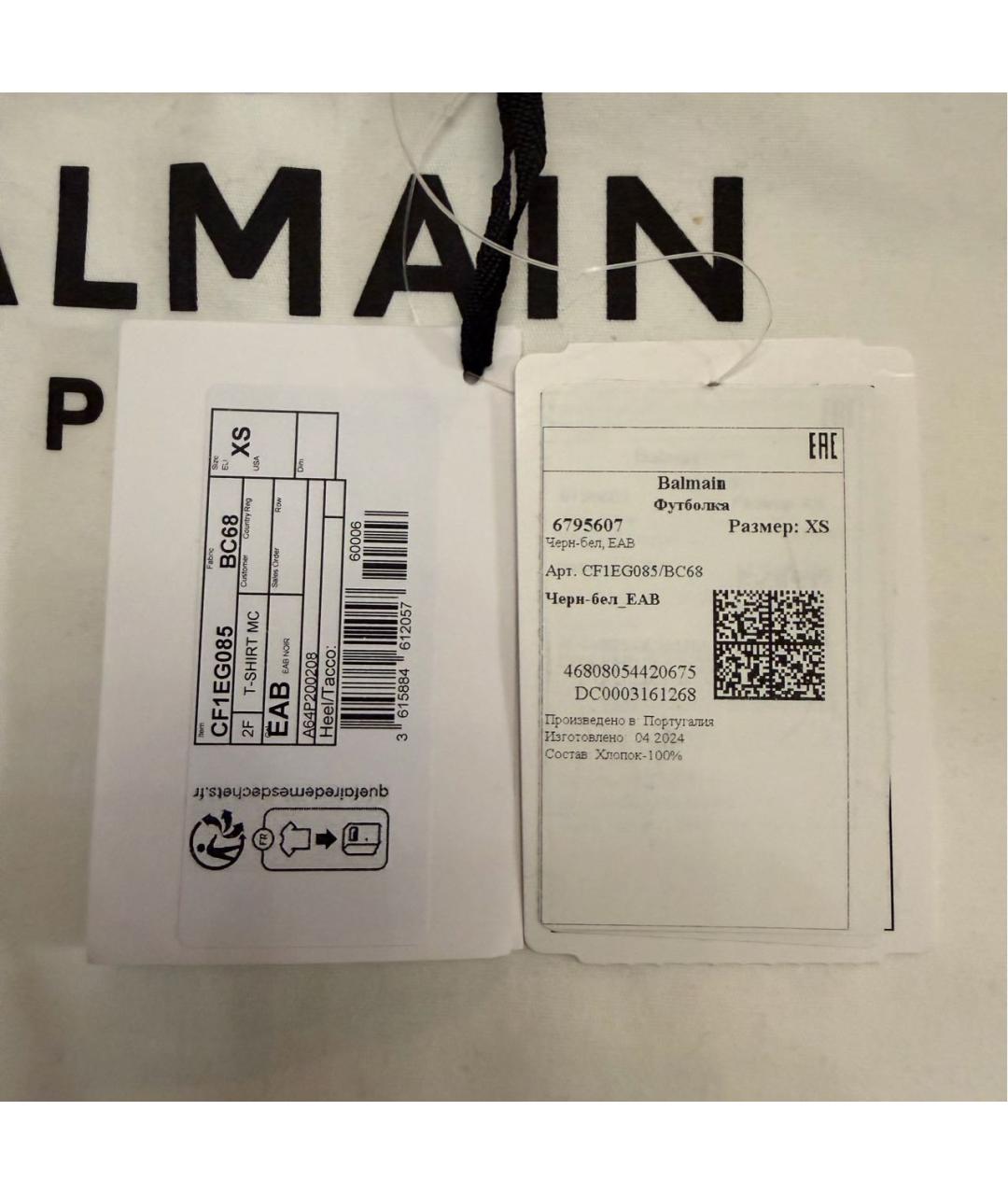 BALMAIN Черная хлопковая футболка, фото 7