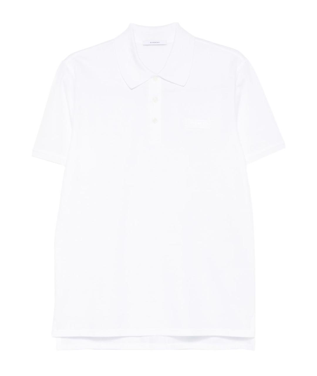 GIVENCHY Белое хлопковое поло с коротким рукавом, фото 1