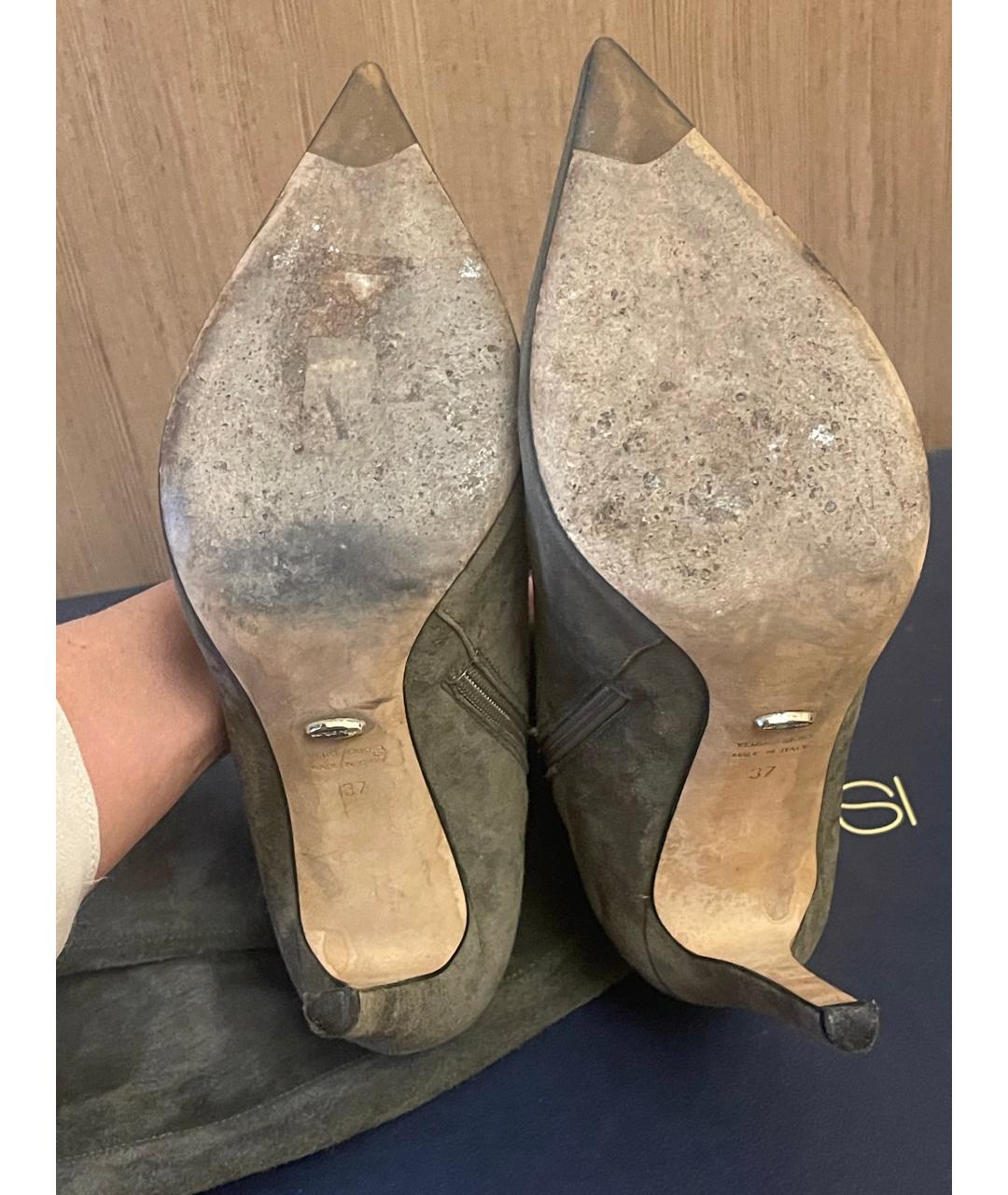 SERGIO ROSSI Коричневые замшевые ботфорты, фото 5