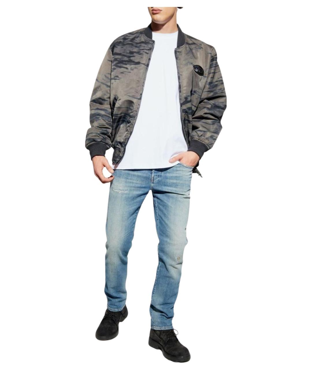 DIESEL Голубые хлопко-эластановые прямые джинсы, фото 2