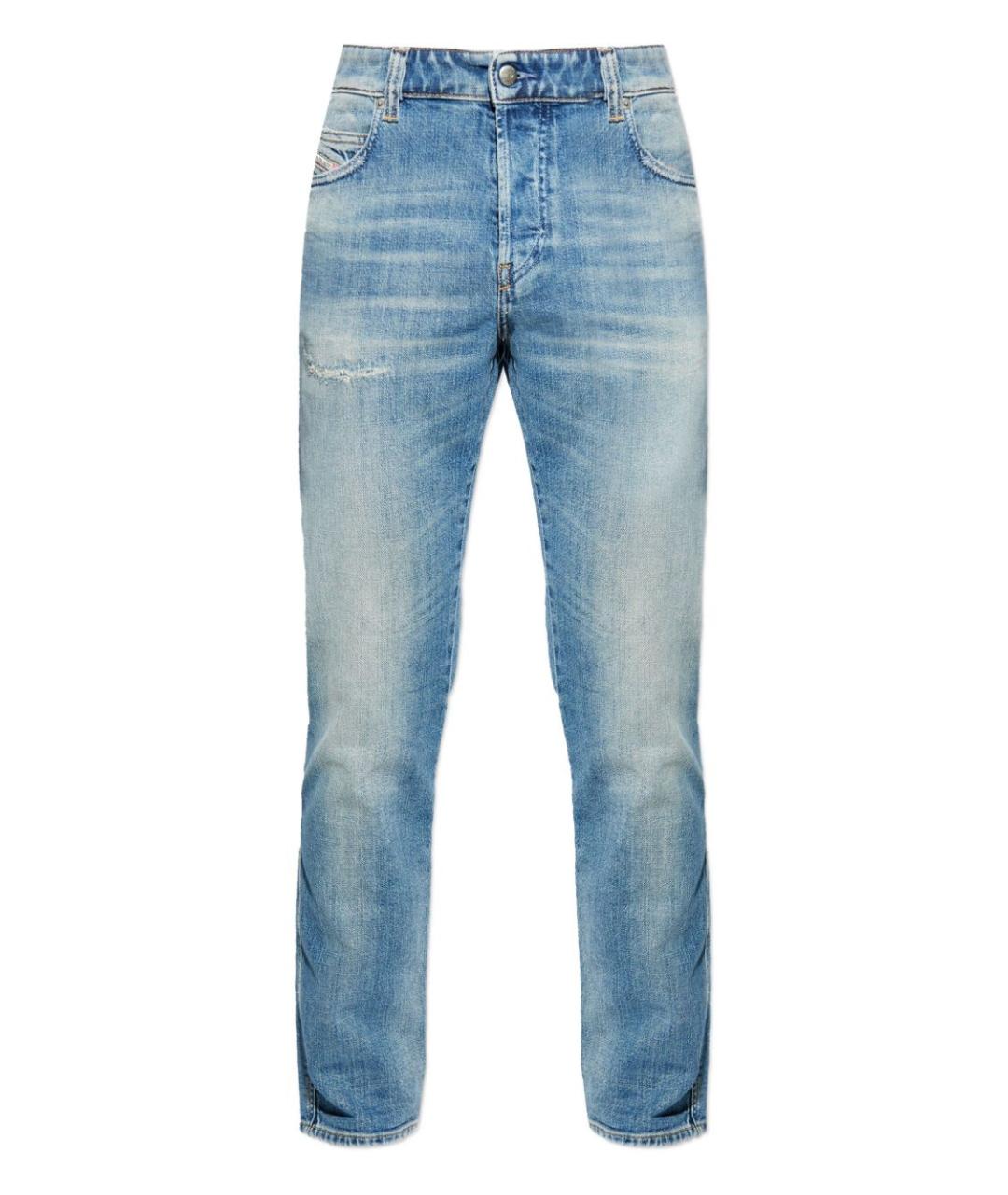 DIESEL Голубые хлопко-эластановые прямые джинсы, фото 1