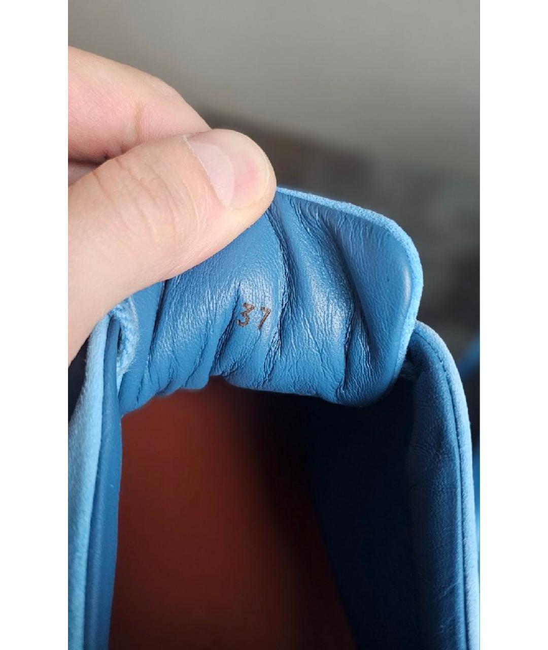 LORO PIANA Голубые замшевые кеды, фото 9