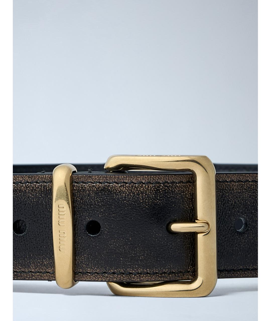 MIU MIU Коричневый кожаный ремень, фото 2