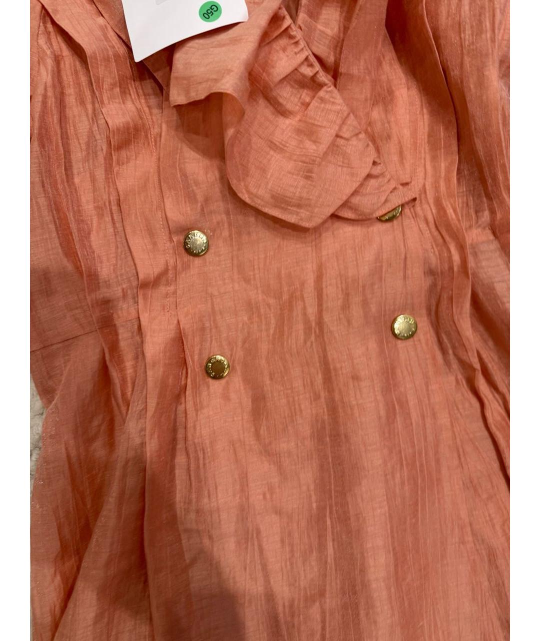 SANDRO Коралловое льняное повседневное платье, фото 3